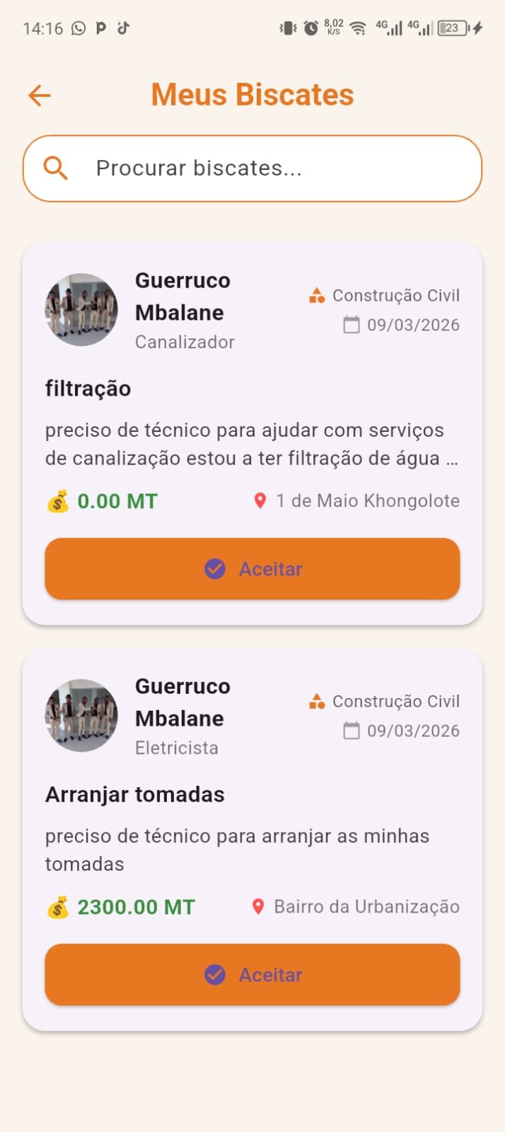 Biscates e Histórico